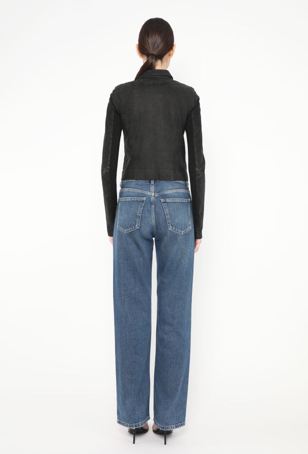 Rick Owens Suede Stooges Biker Jacket - 5