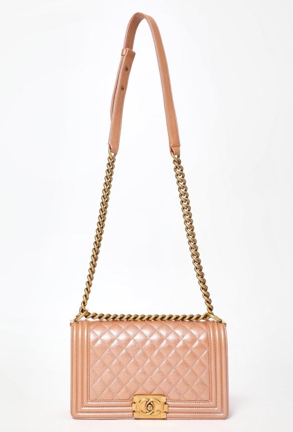 Chanel boy rose gold shop