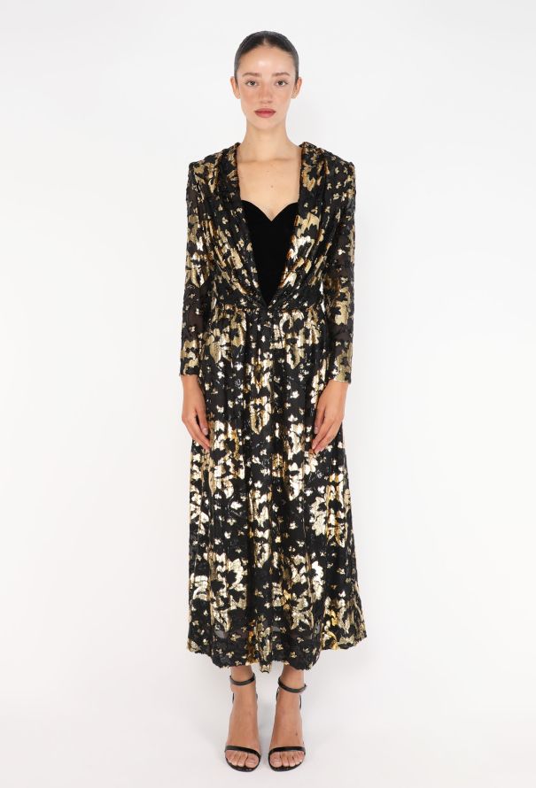 Givenchy Vintage Brocade Velvet Bustier Dress - 1