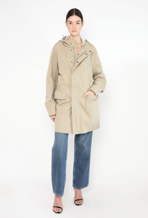 Loro Piana Hooded Gabardine Parka Coat - 1