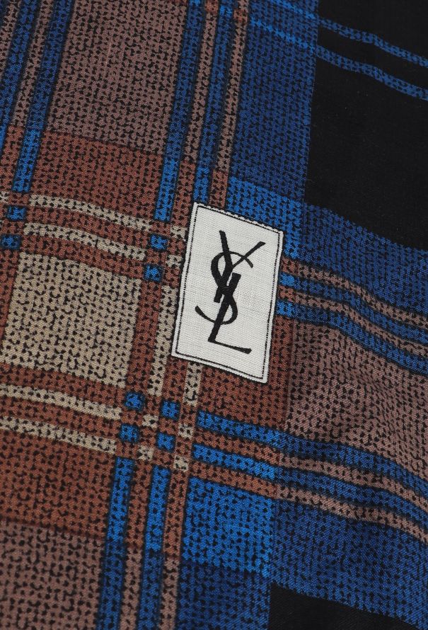 Saint Laurent '70s Fringed Plaid Scarf - 6 Saint Laurent '70s Fringed Plaid Scarf - 6