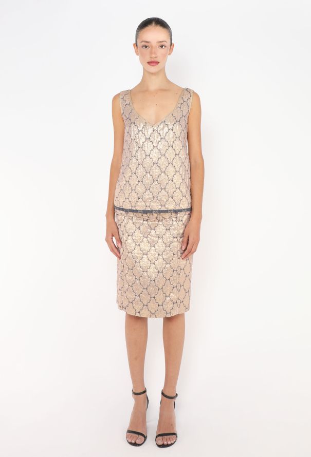 Prada S/S 2002 Brocade Skirt Ensemble - 3