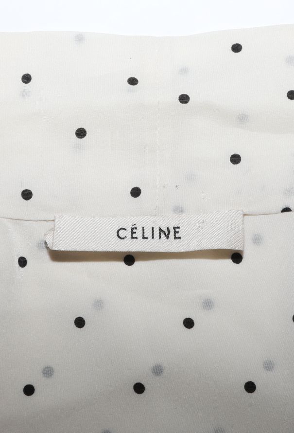 Céline Polka Dot Silk Lavallière Blouse - 6