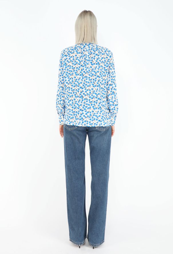 Saint Laurent Early '80s Poppy Lavallière Blouse - 6