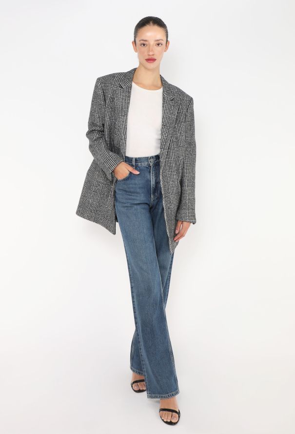 Saint Laurent F/W 2018 Alpaca Houndstooth Blazer - 4