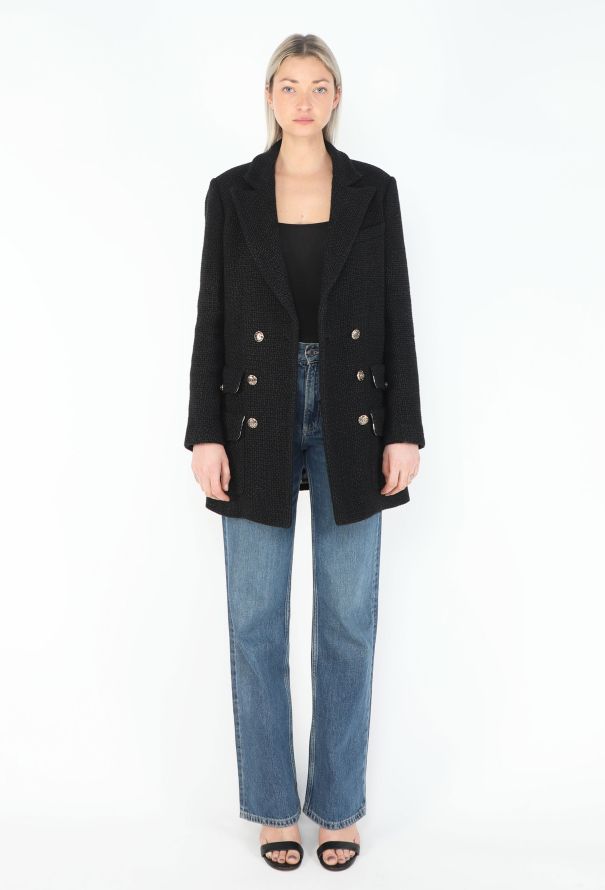 Chanel 2021 Double-Breasted 'CC' Tweed Blazer - 3