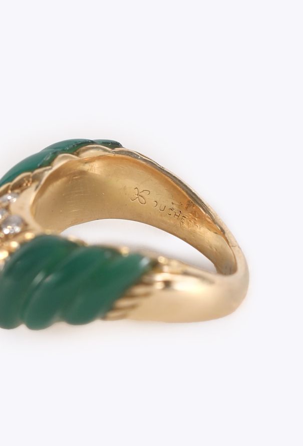 Boucheron Péry & Fils Chrysoprase & Diamond Ring, 1980s - 7