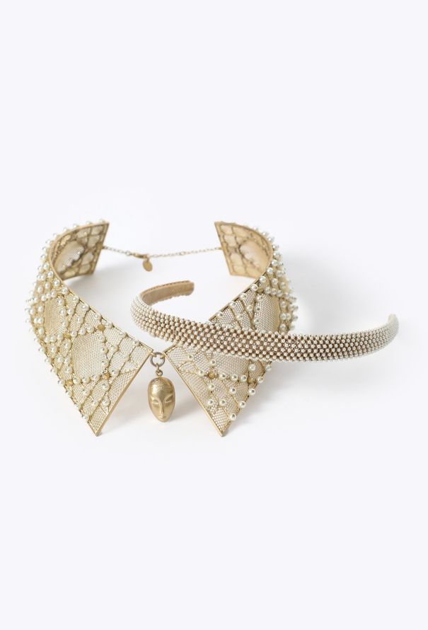 Dior F/W 2022 Pearl Tiara & Cannage Collar - 1