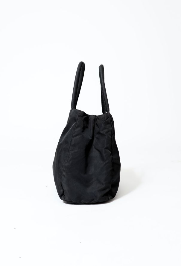 Vintage Black Prada Impermeabile 1990s Nylon Tote Bag, RvceShops Revival