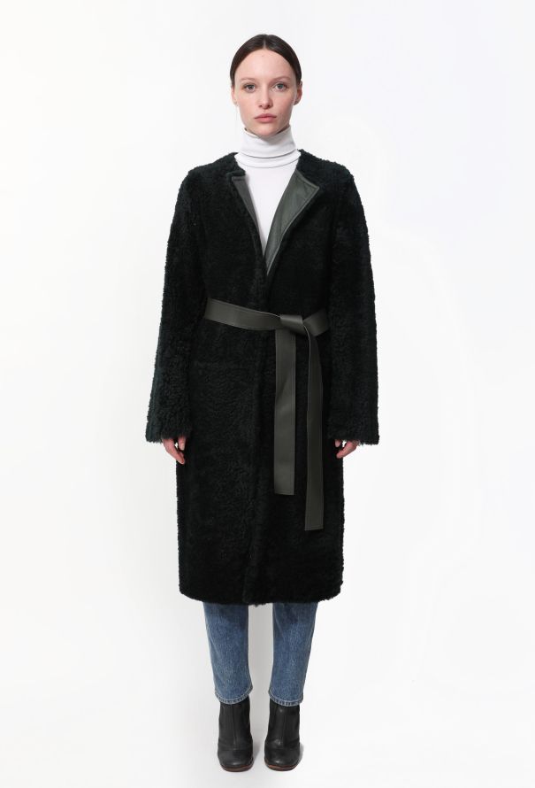 Céline Classic Shearling Belted Coat - 1