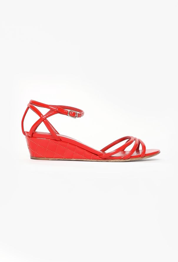 Chanel Quilted Patent 'CC' Sandals - 1