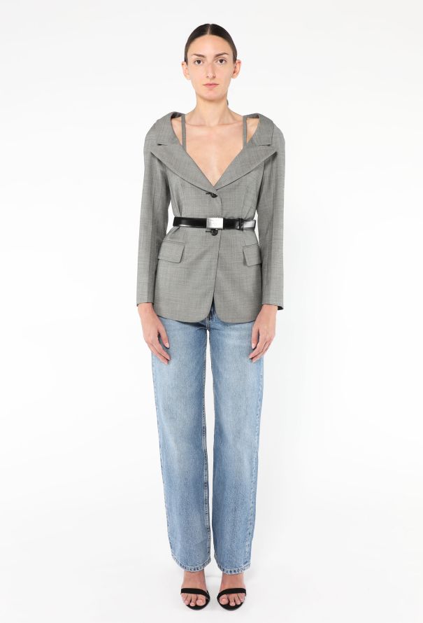 Prada Belted Décolleté Blazer - 2