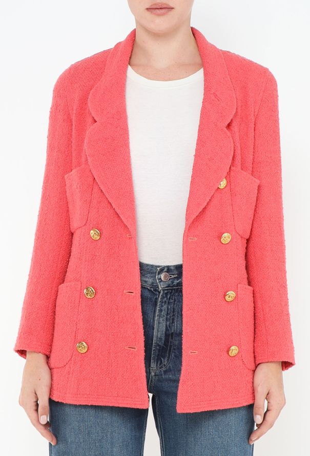 Chanel Rare 1993 Bouclé Emblem Jacket - 4