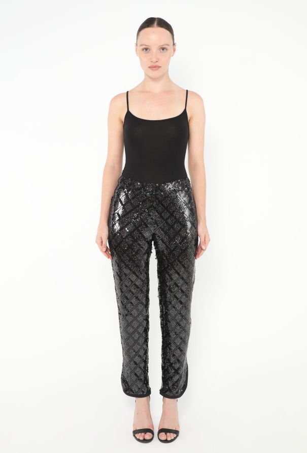 Chanel 2004 Quilted Sequin Silk Pants - 1