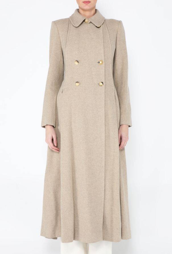 Hermès '70s Fluted Wool Overcoat - 3