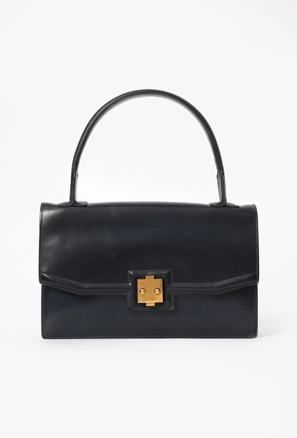 Hermès Exquisite 1940s "24 Faubourg" Handbag in Bleu H - 1