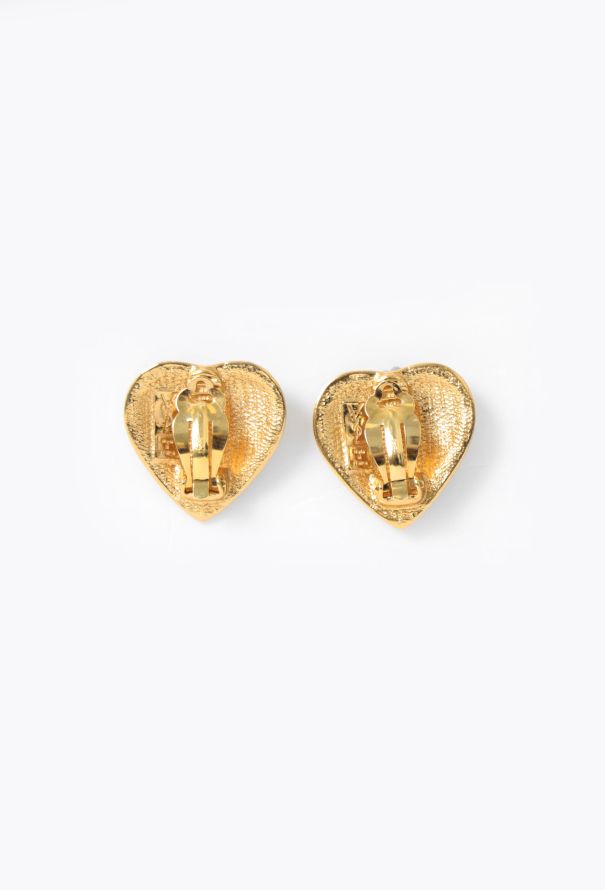 Saint Laurent Vintage Arabesque Heart Clip Earrings - 3 Saint Laurent Vintage Arabesque Heart Clip Earrings - 3