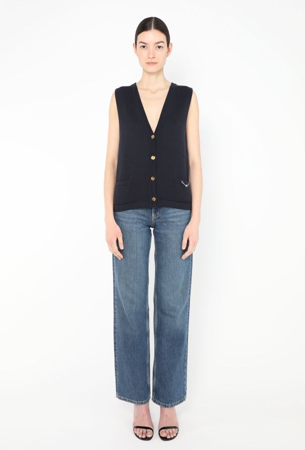 70s Knit Triomphe Vest - Céline | Authentic & Vintage | ReSee