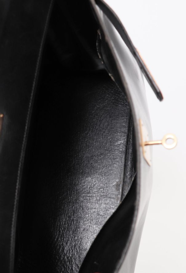 Hermès Vintage Black Box Kelly Retourné 35 - 12