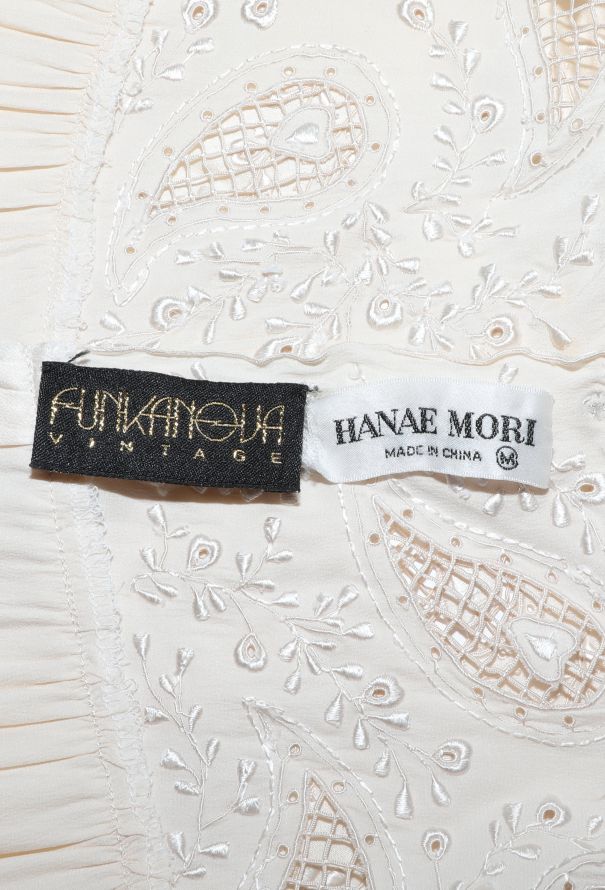 Hanae Mori '80s Embroidered Silk Blouse - 6 Hanae Mori '80s Embroidered Silk Blouse - 6