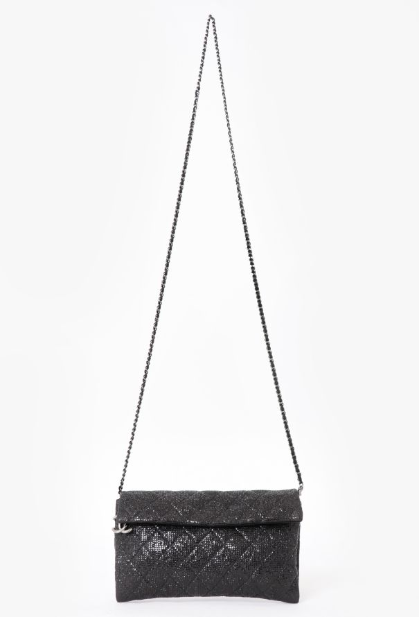 Chanel Black Iridescent Clutch With Chain - 1