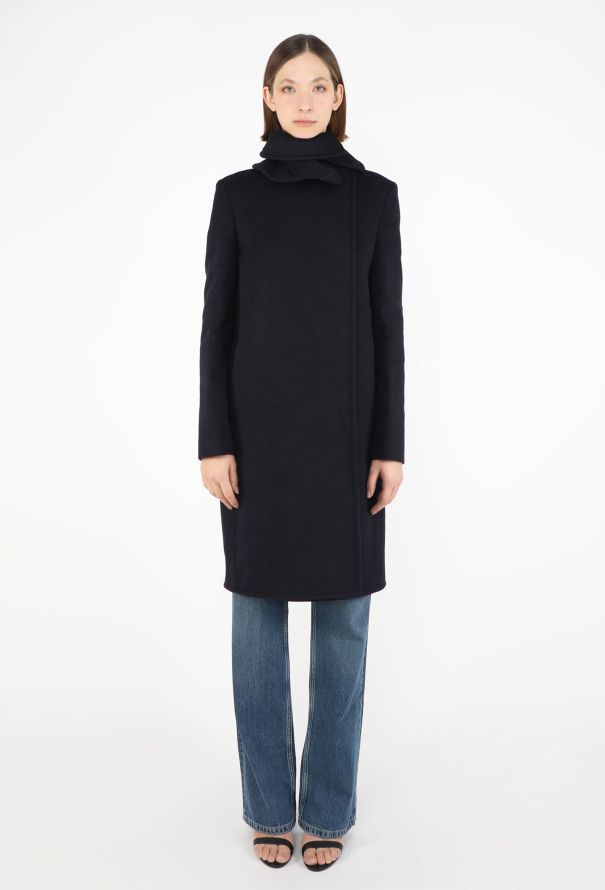 Loewe 2023 Naval Collar Wool Coat - 1