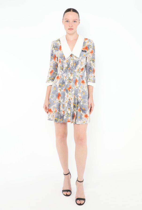Miu Miu 2024 Pleated Floral Crêpe Dress - 4