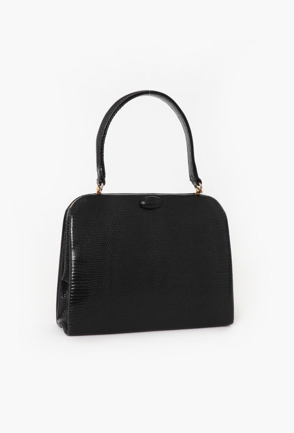 '60s Black Lizard Top Handle Bag - 2 '60s Black Lizard Top Handle Bag - 2