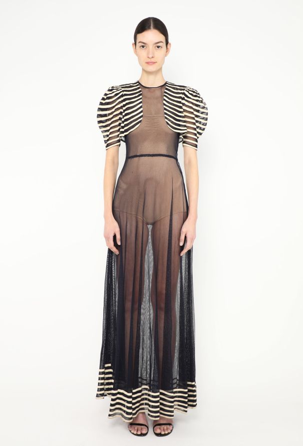 Stunning '30s Couture Trompe l'Œil Tulle Dress - 1