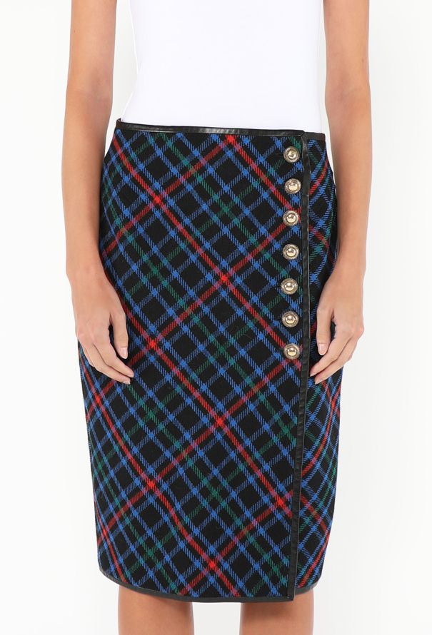 Saint Laurent F/W 2020 Plaid Wrap Skirt - 3