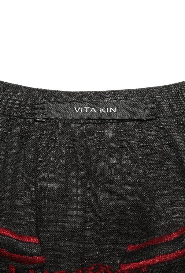 Vita Kin Embroidered Linen Kaftan Black - 5 Vita Kin Embroidered Linen Kaftan Black - 5