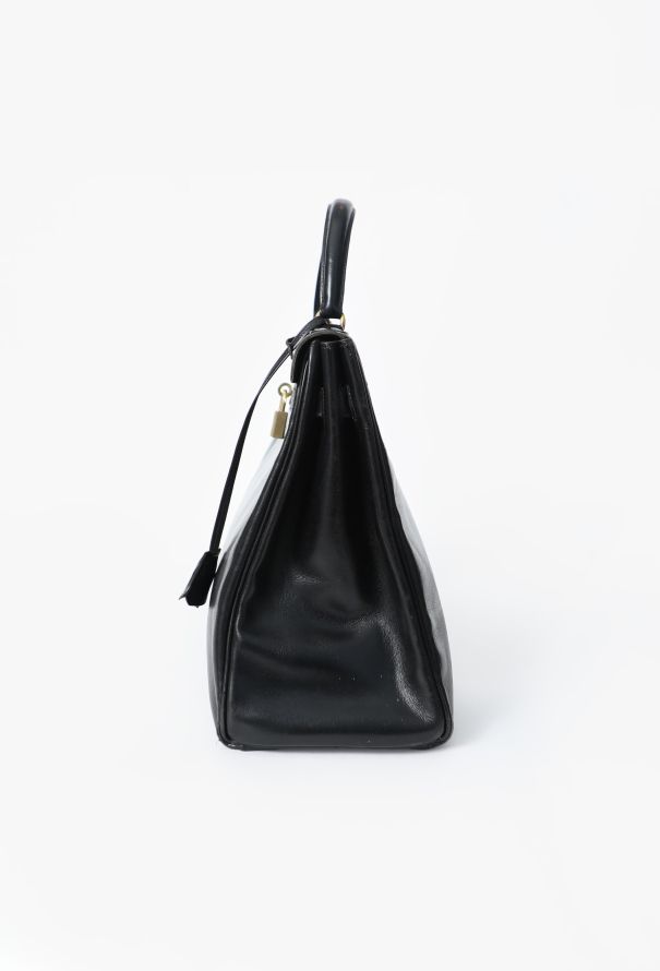 Hermès Vintage Black Box Kelly Retourné 35 - 4