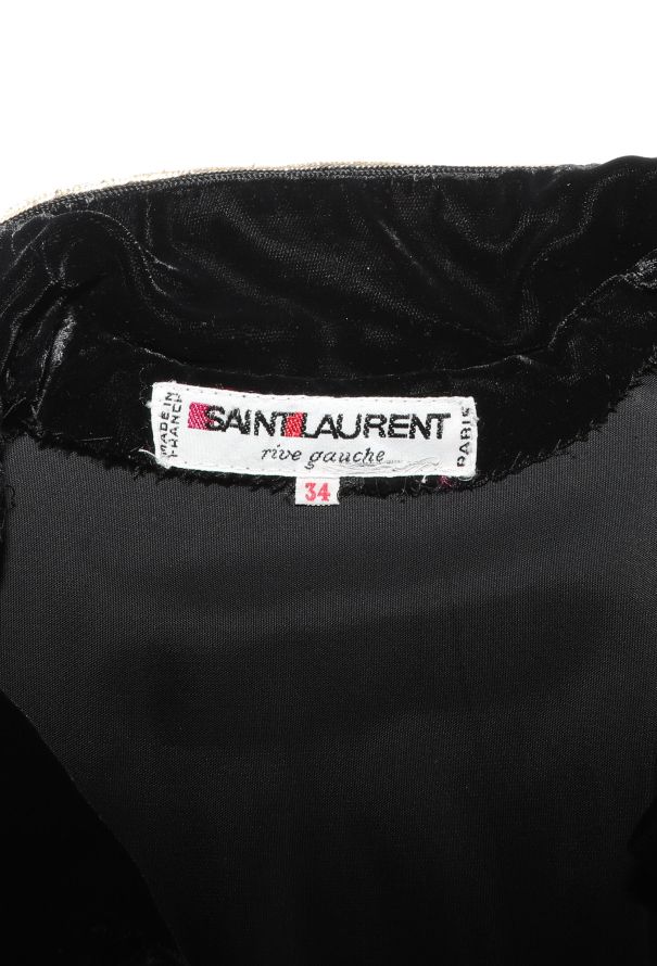 Saint Laurent COLLECTOR 1976 Russian Velours Lamé Dress - 6 Saint Laurent COLLECTOR 1976 Russian Velours Lamé Dress - 6