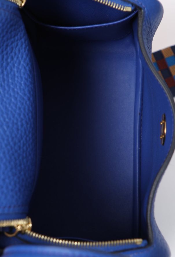 Hermès Bleu Royal Taurillon Clémence Mini Lindy - 11