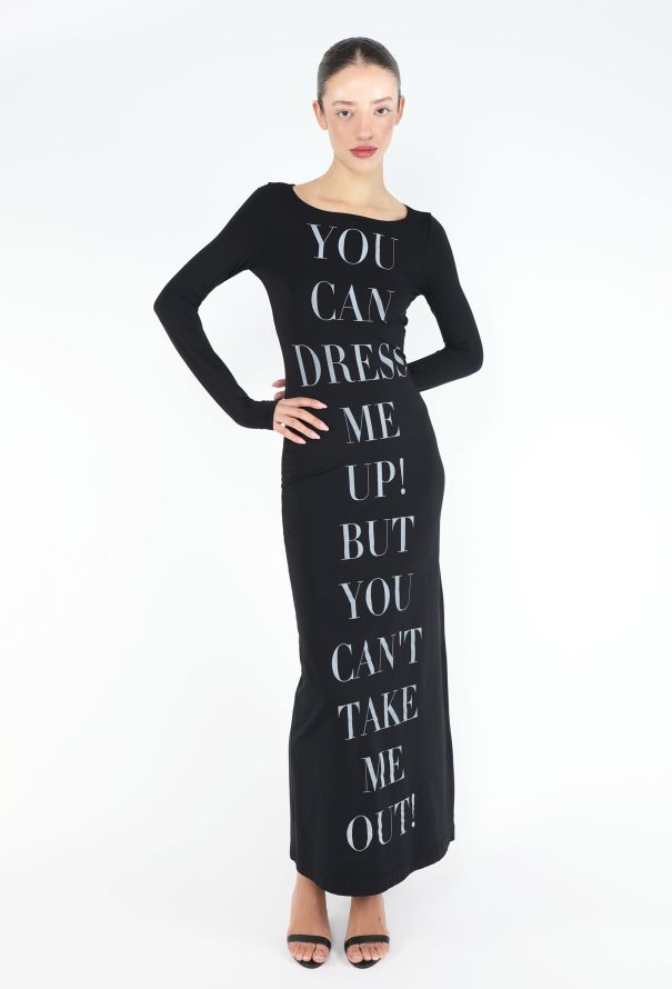 Moschino '90s Slogan Bodycon Maxi Dress - 3