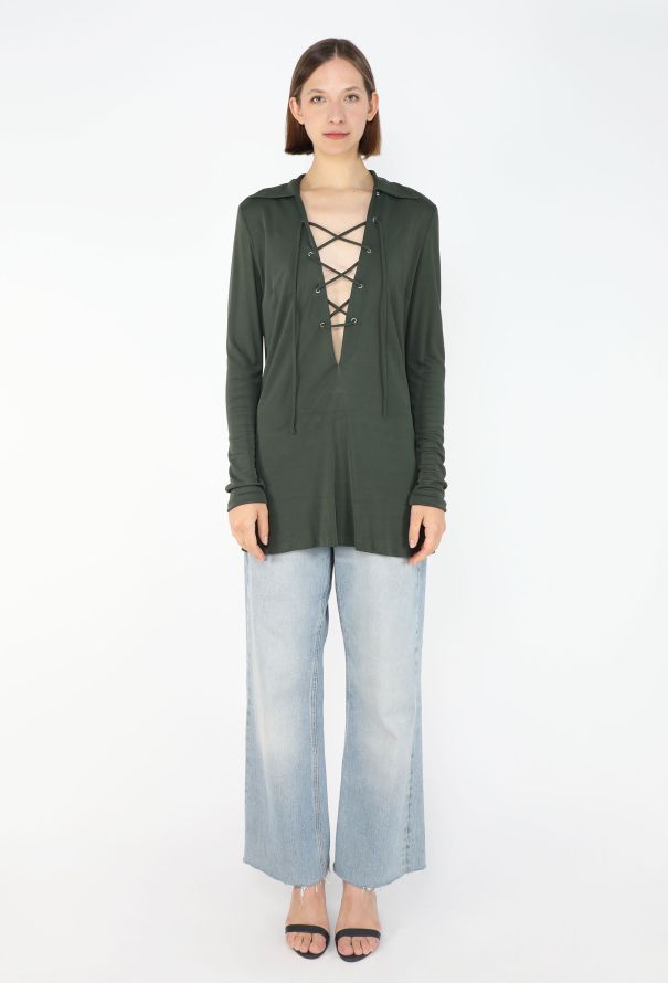 Gucci S/S 1996 Lace-Up Jersey Tunic - 3