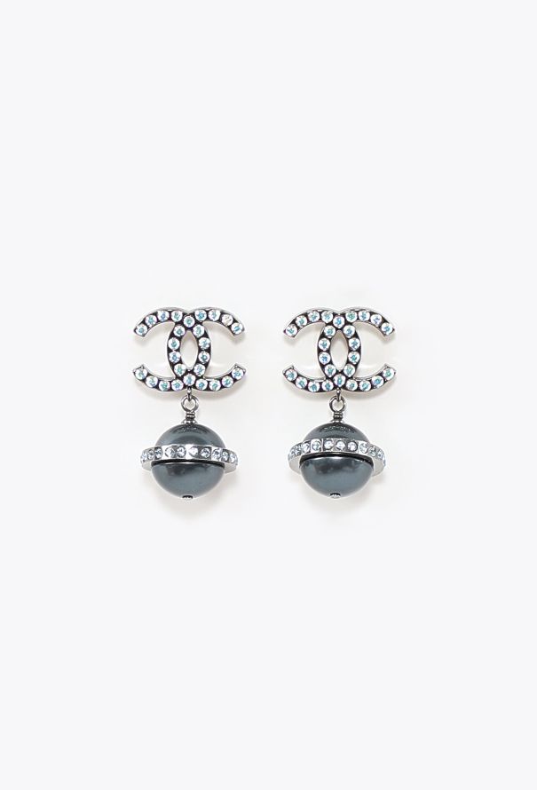 Chanel 2017 Strass Planet Drop Earrings - 1