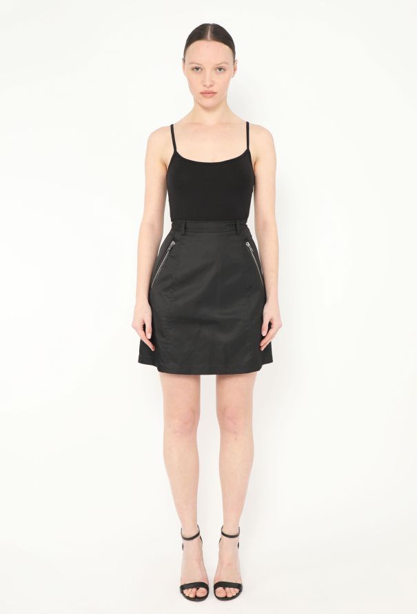 Prada A-Line Nylon Zip Skirt - 1