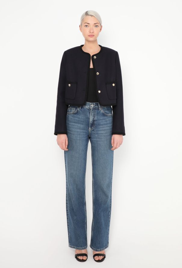 Miu Miu 2023 Navy Braided Trim Jacket - 2 Miu Miu 2023 Navy Braided Trim Jacket - 2
