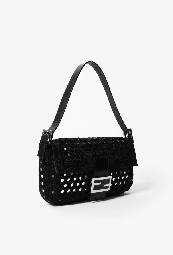 Fendi Black Sequin Baguette Bag