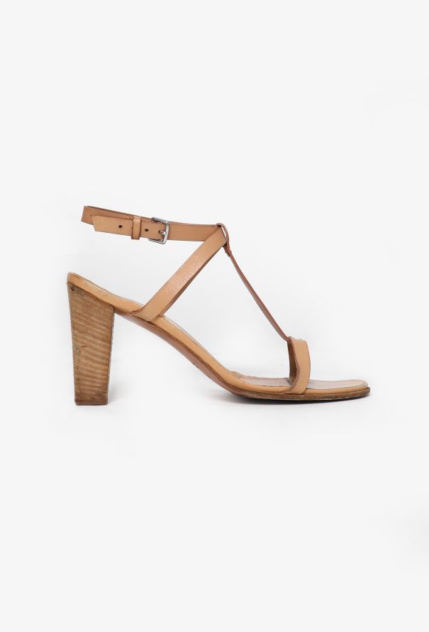 Hermès Vintage Leather T-Strap Sandals - 1