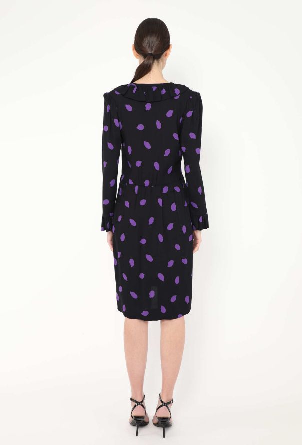 Saint Laurent Vintage Printed Crêpe Dress - 4 Saint Laurent Vintage Printed Crêpe Dress - 4