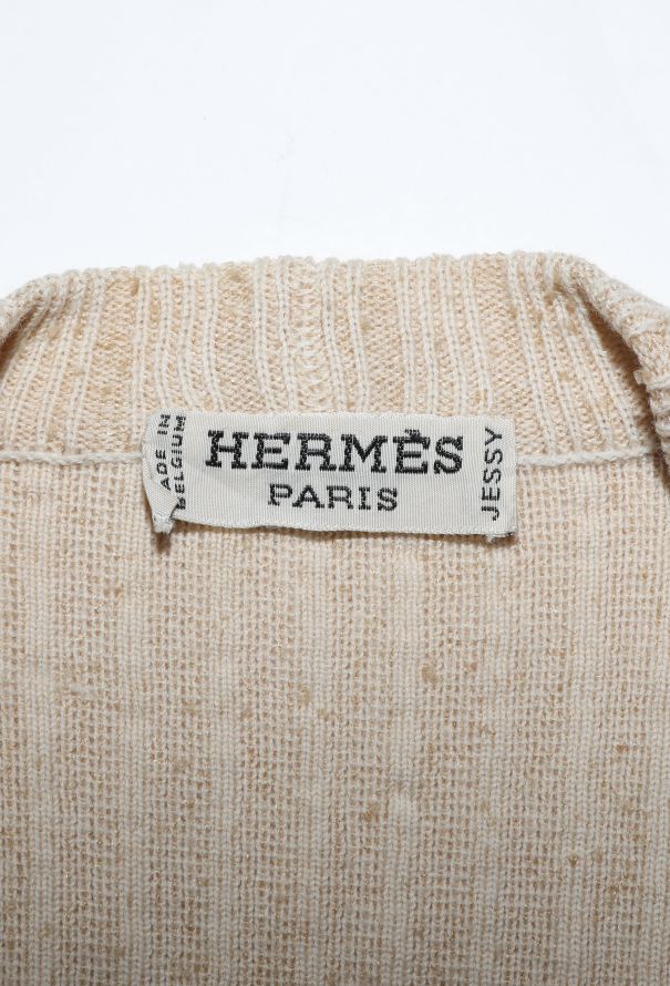 Hermès '70s Tonal Ribbed Cardigan - 5
