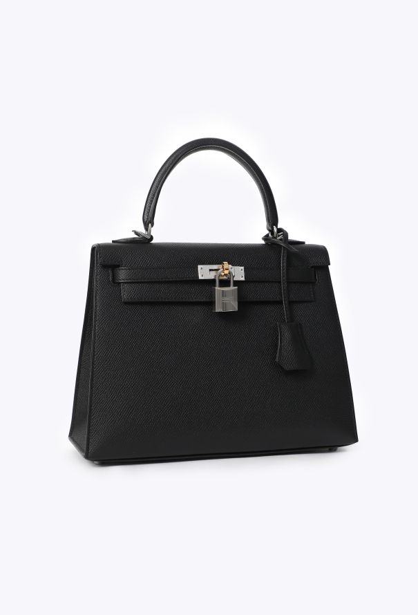 Hermès Black Epsom Kelly Sellier 25 Electrum - 6