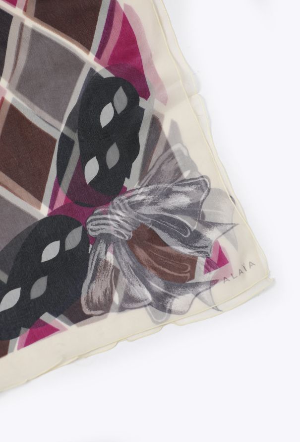 Alaïa F/W 1992 Harlequin Chiffon Scarf - 5 Alaïa F/W 1992 Harlequin Chiffon Scarf - 5