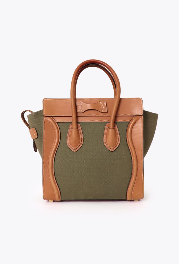 Céline Canvas & Leather Micro Luggage Tote Bag - 3 Céline Canvas & Leather Micro Luggage Tote Bag - 3