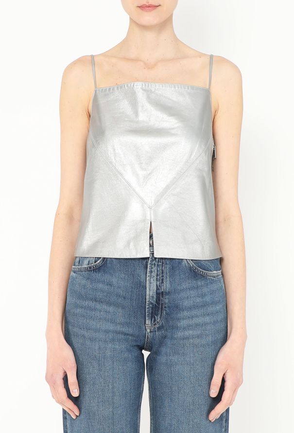 Chanel 1999 Metallic Leather Top - 3 Chanel 1999 Metallic Leather Top - 3