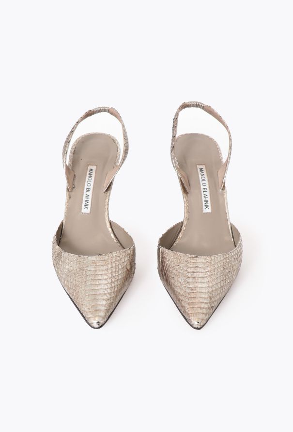 Manolo Blahnik 2019 Metallic Python Carolyne Pumps - 3 Manolo Blahnik 2019 Metallic Python Carolyne Pumps - 3