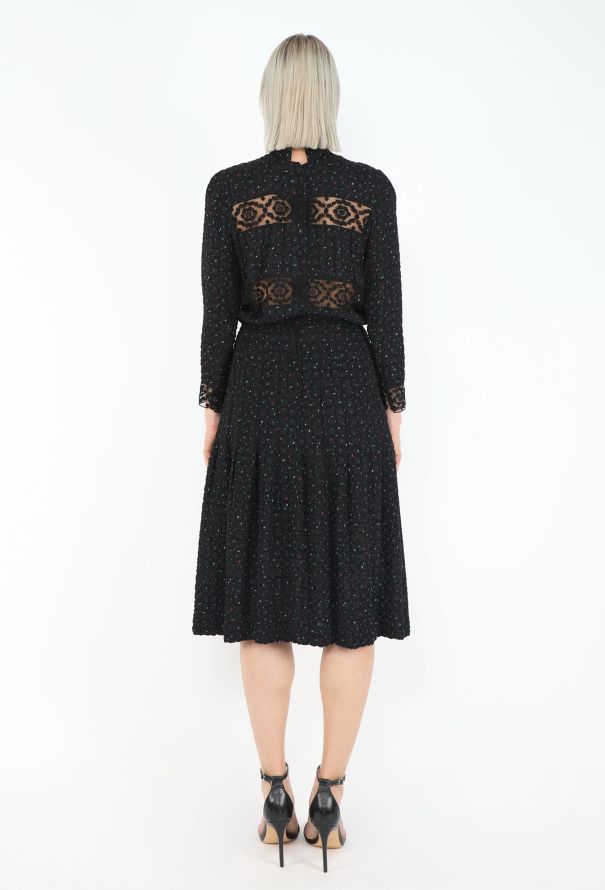 Chloé RARE Fall 1996 Printed Lace Dress Ensemble - 8
