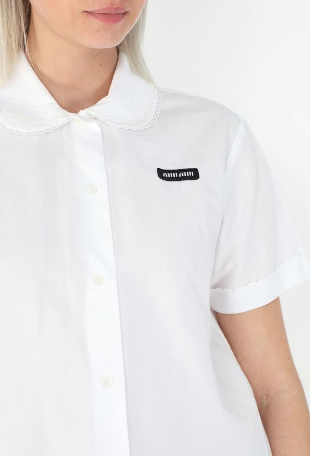 Miu Miu S/S 2025 Claudine Lace Collar Shirt - 1